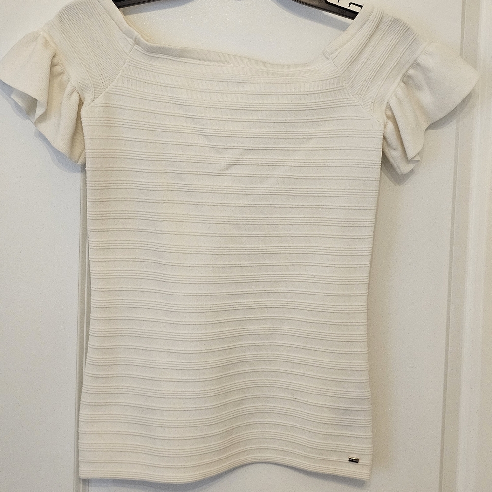 Ted Baker Cream Ribbed Top-Ted Baker Size 2(US Size 6)